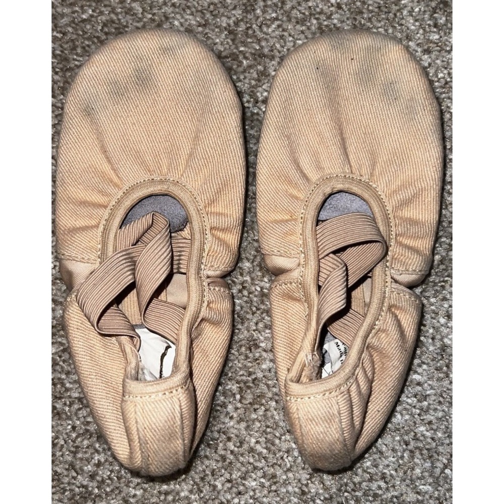 Body Wrappers Pink Canvas Split Sole Ballet Shoes Slippers Size 1.0A